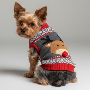Rudolph the Red Nose Reindeer Knit Dog Sweater